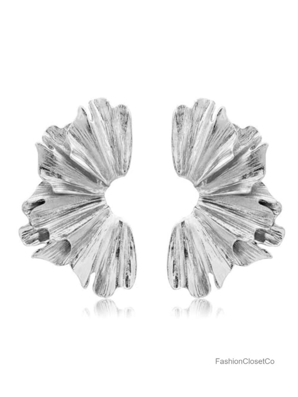 Metallic Flower Earrings Gold Plated Silver Plated Alloy Floral Leaf Dangle Drop